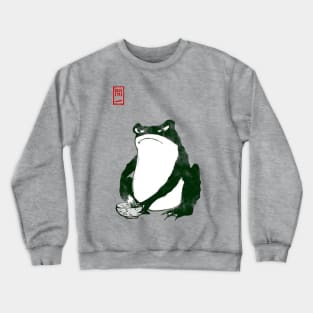 Angry Matcha Tea Japanese Frog Toad 19th Century Crewneck Sweatshirt